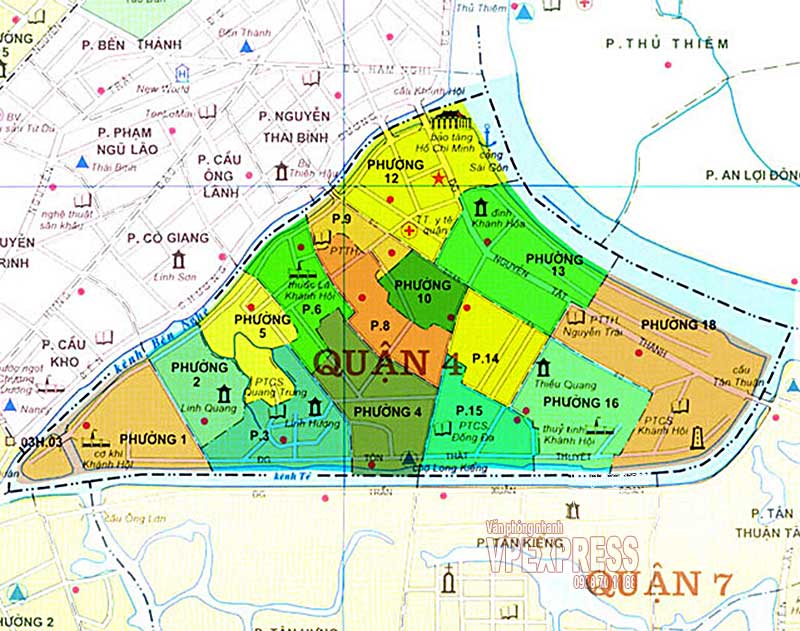Bản đồ quận 4 Tp HCM