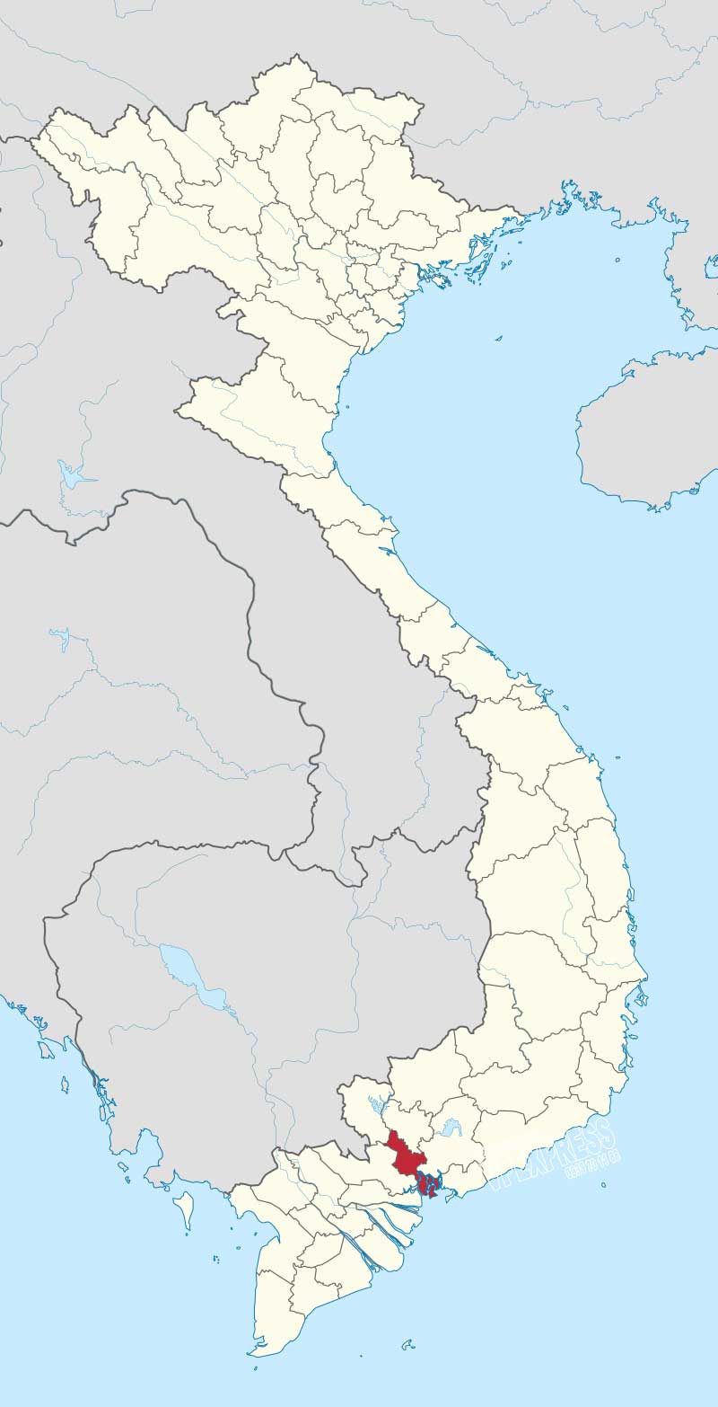 Vị trí thành phố Hồ Chí Minh trên bản đồ Việt Nam